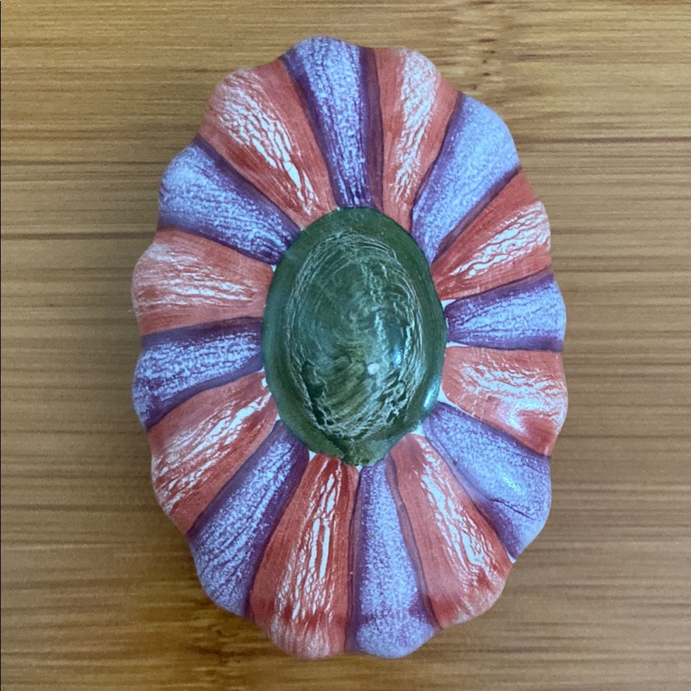 MacKenzie-Childs Ceramic Knobs Set Of 3 Floral Green Purple Orange Vintage - Picture 14 of 17